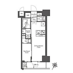 COMFORIA滝野川 1DKの間取図画像
