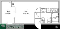 グランパーク大山 1LDKの間取図画像