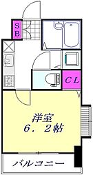 アクシーズタワー川口幸町2 1Kの間取図画像