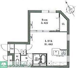 JR東海道本線 平塚駅 徒歩12分の賃貸マンション 3階1LDKの間取り