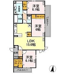 サザンショア東海岸 3LDKの間取図画像