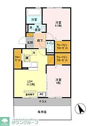 グランソーレ1 2LDKの間取図画像
