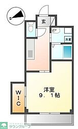 ラビエール鎌倉 1Kの間取図画像
