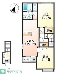 サンモール湘南 2LDKの間取図画像