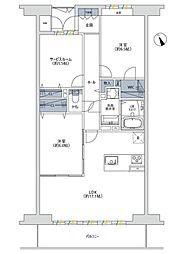 パークヒルズバームハイツ菊名参番舘 3SLDKの間取図画像