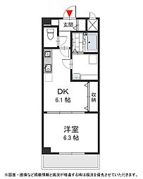 ルミエール・フジ 1DKの間取図画像