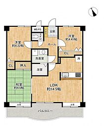 ダイアパレス小笹南公園 3LDKの間取図画像