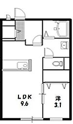 グランメゾン上牟田 1LDKの間取図画像