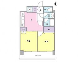 京急本線 京急蒲田駅 徒歩1分の賃貸マンション 3階2Kの間取り