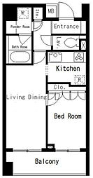 京急本線 京急鶴見駅 徒歩11分の賃貸マンション 2階1LDKの間取り