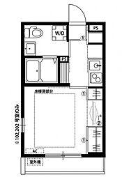 京急大師線 川崎大師駅 徒歩4分の賃貸アパート 1階1Kの間取り