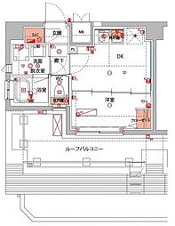 ハーモニーレジデンス横浜大通り公園EIRAKU 1DKの間取図画像
