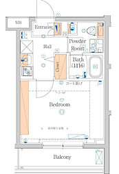 HY'sbrillerオオモリキタ 1Kの間取図画像