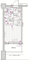 ガーラステーション横浜三ツ沢 1Kの間取図画像