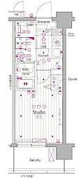 ガーラ・ヴィスタ川崎 1Kの間取図画像