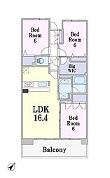 クレストフォルム平井グランステージ 3LDKの間取図画像