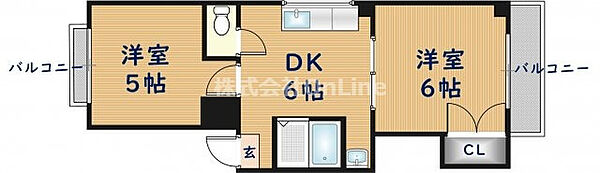 日伸ビル ｜大阪府東大阪市長堂3丁目(賃貸マンション2DK・4階・32.00㎡)の写真 その2