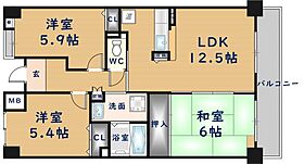 レシェンテオクノ  ｜ 大阪府東大阪市御厨東2丁目（賃貸マンション3LDK・2階・65.40㎡） その2