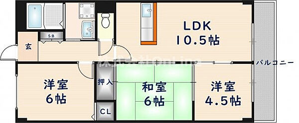 グランドールみと ｜大阪府東大阪市衣摺4丁目(賃貸マンション3LDK・1階・60.25㎡)の写真 その2