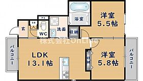 クッキーハイツ  ｜ 大阪府東大阪市友井2丁目（賃貸アパート2LDK・1階・52.30㎡） その2