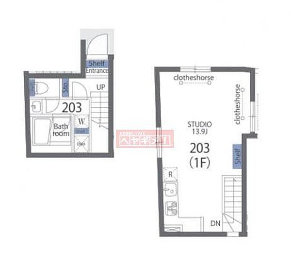 ヴァンテジオ世田谷 203｜東京都世田谷区若林４丁目(賃貸マンション1R・1階・37.64㎡)の写真 その2