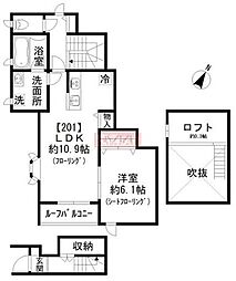 ルナーレ 2階1LDKの間取り