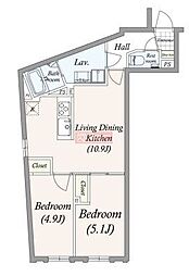 GRAN　PASEO三宿II 3階2LDKの間取り