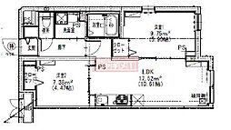 エルファーロ駒沢公園I 4階2LDKの間取り