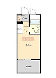 ハイシティ三軒茶屋第2 5階ワンルームの間取り