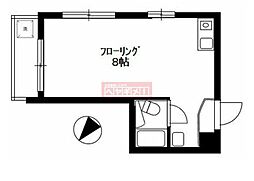 シティコーポ東山 1階ワンルームの間取り