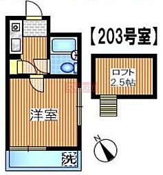 ライフピアホリディ 2階1Kの間取り