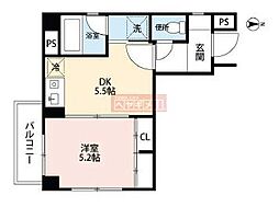 千草 4階1DKの間取り
