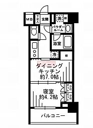 レジディア池尻大橋 2Kの間取図画像