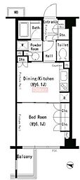 パークアクシス目黒本町 1DKの間取図画像