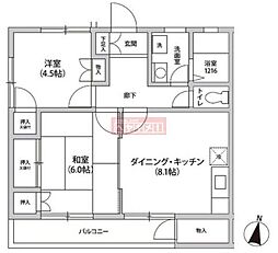 エクセル田中 2DKの間取図画像