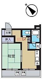ハナブサマンション 1Kの間取図画像