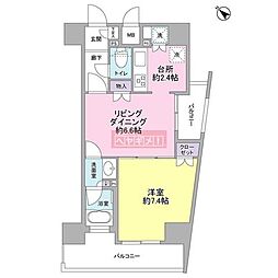 コンフォリア三宿 1LDKの間取図画像