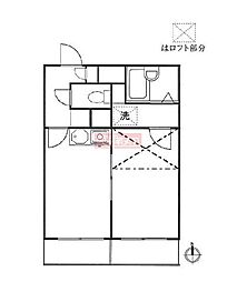 クレセント三軒茶屋 1DKの間取図画像