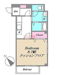 サンベリーズ 1Kの間取図画像