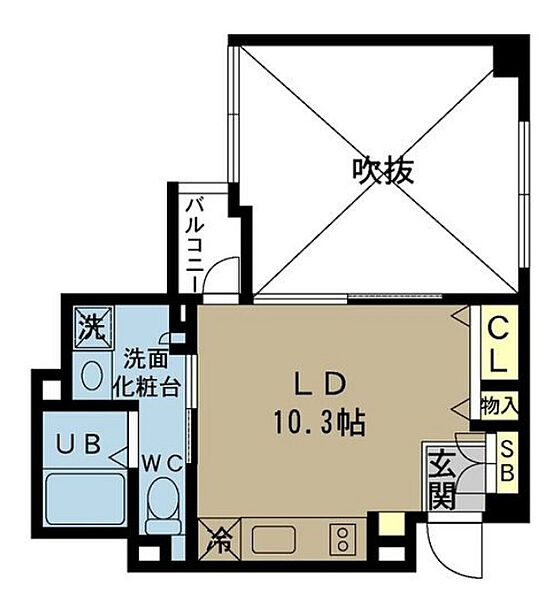 大阪府大阪市西区北堀江1丁目(賃貸マンション1R・13階・26.51㎡)の写真 その2