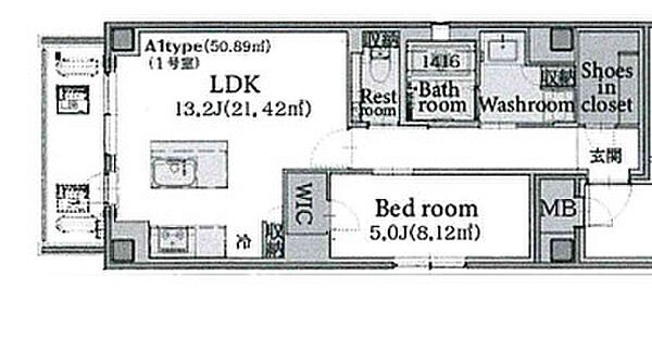 リンクハウス心斎橋 ｜大阪府大阪市中央区博労町3丁目(賃貸マンション1LDK・3階・50.89㎡)の写真 その2