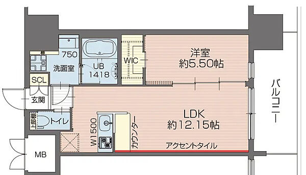 大阪府大阪市西区本田2丁目(賃貸マンション1LDK・15階・42.48㎡)の写真 その2