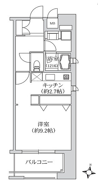 大阪府大阪市西区江戸堀1丁目(賃貸マンション1K・7階・32.25㎡)の写真 その2