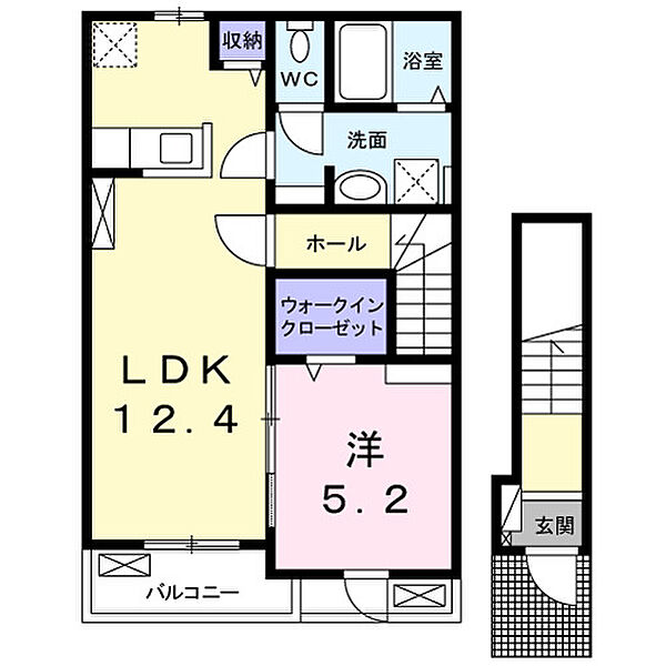 コトハトルチェ 202｜愛知県豊橋市牟呂外神町(賃貸アパート1LDK・2階・46.54㎡)の写真 その2