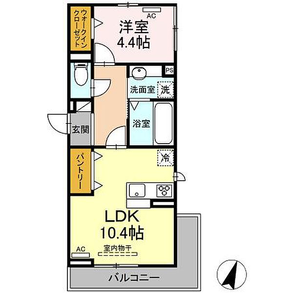 ル・グロンシャリオ 301｜愛知県豊橋市小向町字北小向(賃貸アパート1LDK・3階・41.84㎡)の写真 その2