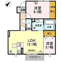 愛知県豊橋市小浜町154（賃貸アパート2LDK・1階・51.60㎡） その2