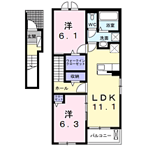 アンソレイユ壱番館　I 201 ｜ 茨城県鹿嶋市大字平井1104-1（賃貸アパート2LDK・2階・58.60㎡） その2