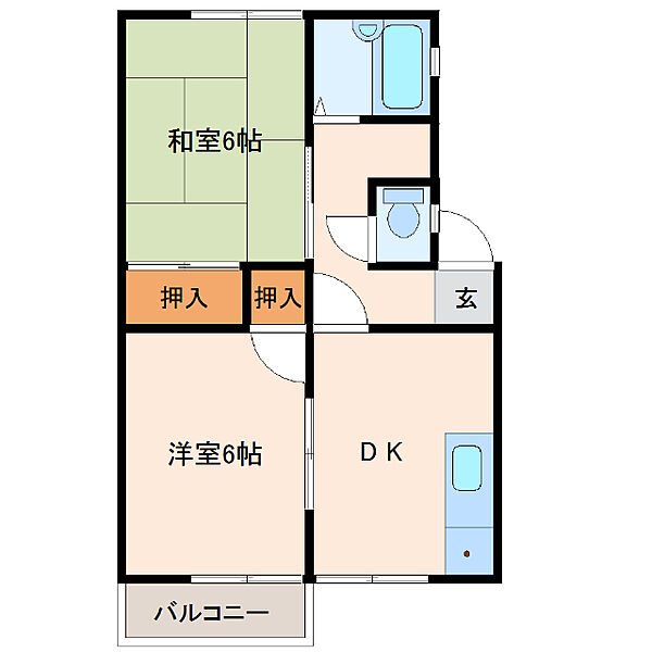 MAHALO B101｜茨城県神栖市平泉(賃貸アパート2DK・1階・43.38㎡)の写真 その2