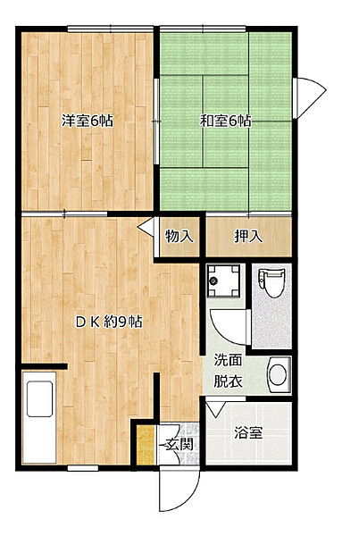 グランドソレーユII 205｜茨城県神栖市大野原４丁目(賃貸アパート2DK・2階・40.00㎡)の写真 その2