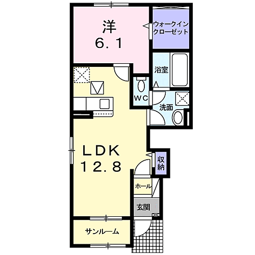 ＭＫハイツ　Ｂ 101｜茨城県鹿嶋市平井東３丁目(賃貸アパート1LDK・1階・50.13㎡)の写真 その2